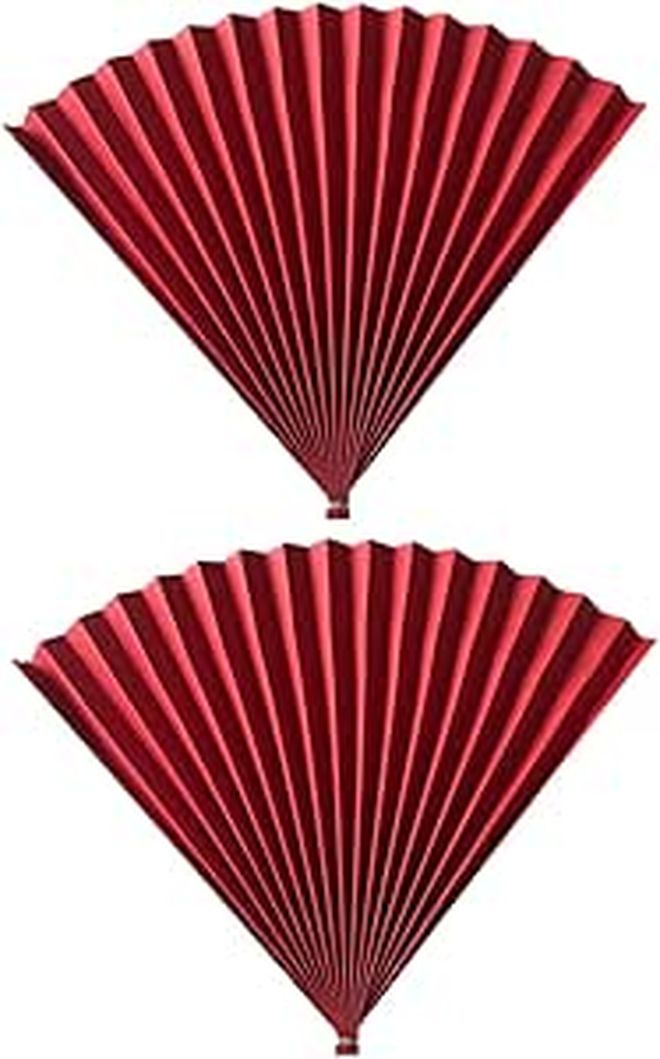 2Pcs Chinese Folding Paper Fans Traditional Lightweight Photo Props - Image 1