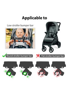 KASTWAVE Stroller Snack Tray with Cup Holder, Universal Stroller Snack Attachment, Upgraded Removable Non-Slip Grip Clip for Stroller Bar, Large Capacity  - Image 3