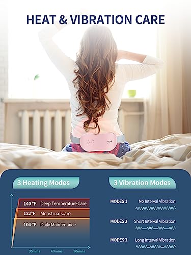 Slimpal Portable Heating Pad for Period Cramps, Electric Cordless Heating Pad for Menstrual Cramps Relief, 3 Timer Auto Off Setting, Wearable Heat Pad Belt Gifts for Her Women Girl Wife, Pink - Image 4