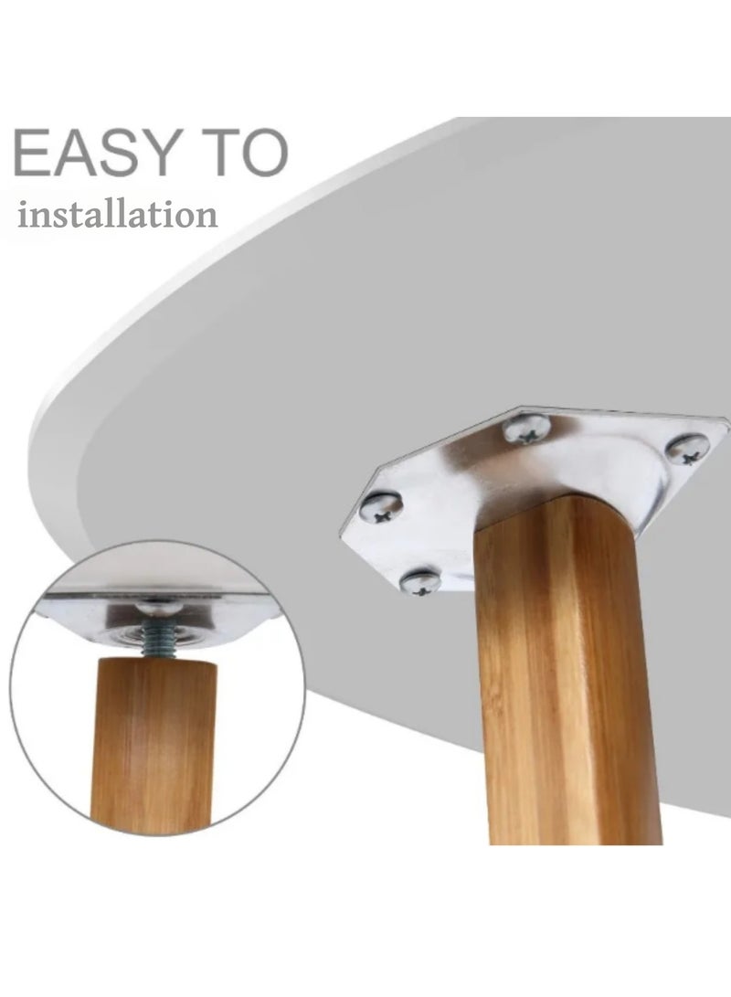 MAAS Wooden Coffee and Tea Table Triangle Structure Easy to Install with Bamboo Legs for Living Room Bedroom Size 50X50X46 CM - Image 4