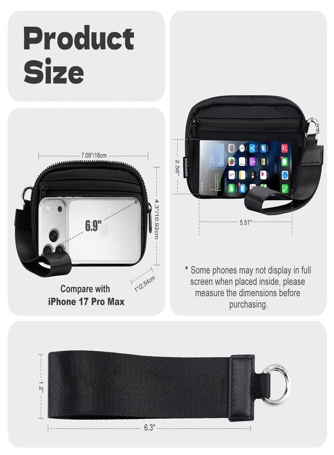 Dadanism Wristlet Wallets for Women, RFID Blocking Wristlet Phone Wallet, Quilted Credit Card Holder with Detachable Wrist Strap & 3 Zipper Pockets, Card Organizer Bag for Travel, Black - Image 2