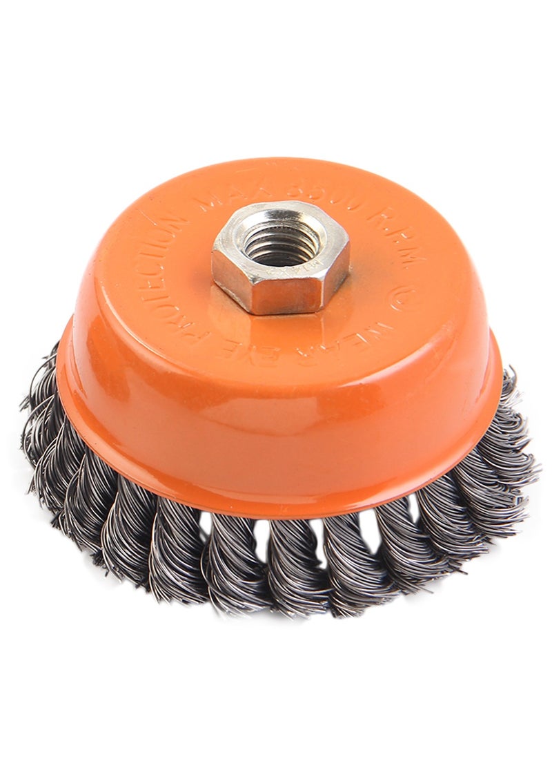 KSEIBI Twisted Cup Brush, Steel Cup Brush, 75mmxm14, Twisted Knotted Cup Brush for Angle Grinder, Heavy Cleaning Rust, Abrasive/Carbon Steel Wire Wheel.  - Image 1