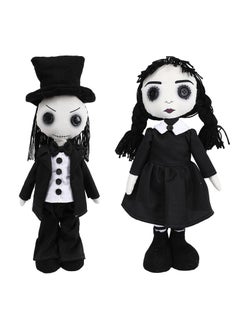 Y&D 2-Piece Wednesday Addams TV Series Character Plush Toys For Fans Gift Horror Stuffed Figure Doll For Kids And Adults Great Birthday Stuffers For Boys Girls  - Image 1