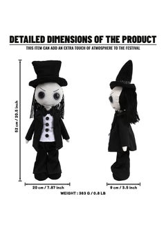 Y&D 2-Piece Wednesday Addams TV Series Character Plush Toys For Fans Gift Horror Stuffed Figure Doll For Kids And Adults Great Birthday Stuffers For Boys Girls  - Image 2