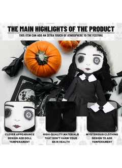 Y&D 2-Piece Wednesday Addams TV Series Character Plush Toys For Fans Gift Horror Stuffed Figure Doll For Kids And Adults Great Birthday Stuffers For Boys Girls  - Image 5