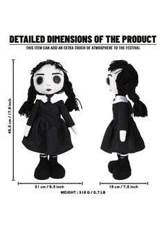 Y&D 2-Piece Wednesday Addams TV Series Character Plush Toys For Fans Gift Horror Stuffed Figure Doll For Kids And Adults Great Birthday Stuffers For Boys Girls  - Image 3