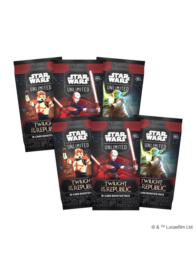 Fantasy Flight Games Star Wars: Unlimited TCG Twilight of The Republic PRERELEASE Box - Launch Your Clone Wars Adventure! Includes 6 Booster Packs, Ages 12+, 2+ Players, 20 Minute Playtime, Made - Image 3