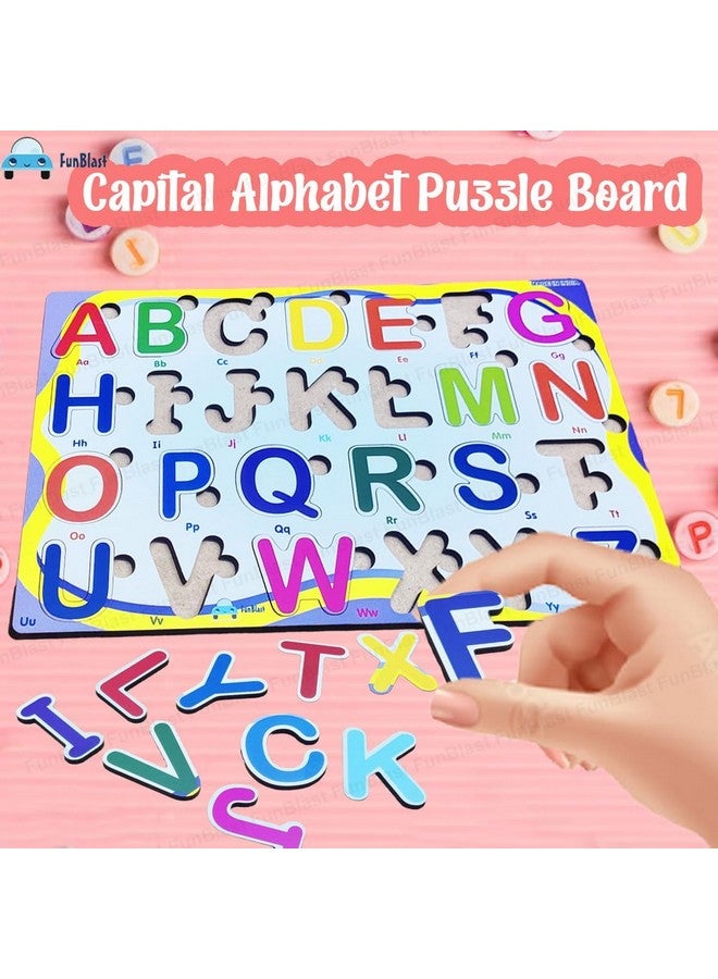 FunBlast Capital Letter Wooden Board- Alphabet Learning Wooden Board for Kids, Education and Learning Educational Board for Toddlers, Learning Kit for Pre-School Kids (Size 30 X 22 cm) - Image 4
