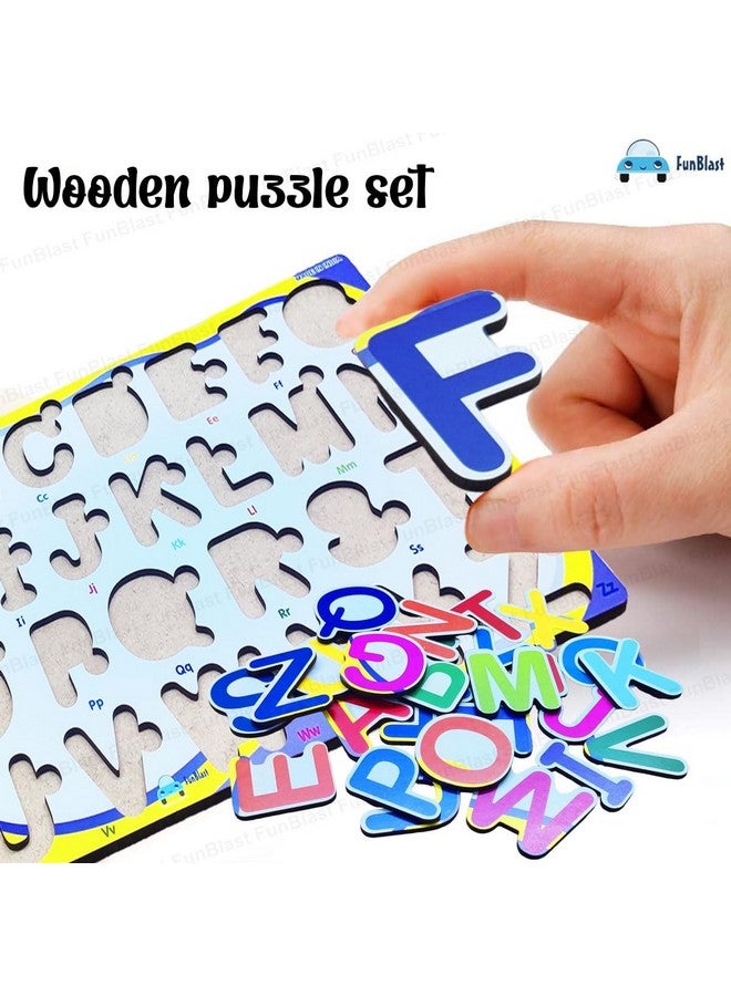 FunBlast Capital Letter Wooden Board- Alphabet Learning Wooden Board for Kids, Education and Learning Educational Board for Toddlers, Learning Kit for Pre-School Kids (Size 30 X 22 cm) - Image 3