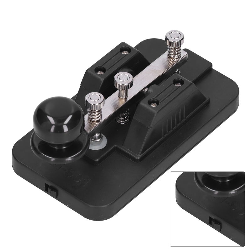 Morse Code Key Telegraph Tapper Manual CW Practice Tool Trainer with Buzzer for Beginner - Image 1