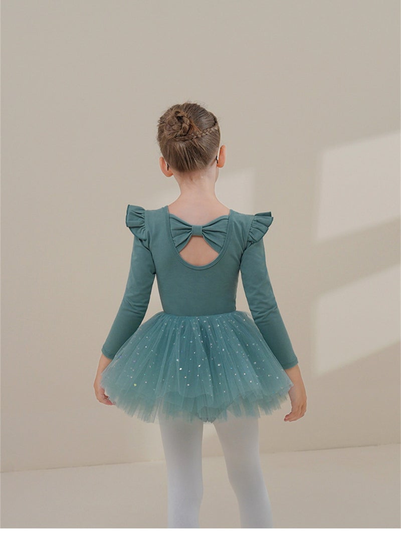 Loquat Squality Children's Dance Dress Pure Cotton Autumn And Winter Long Sleeve Tutu  - Image 2