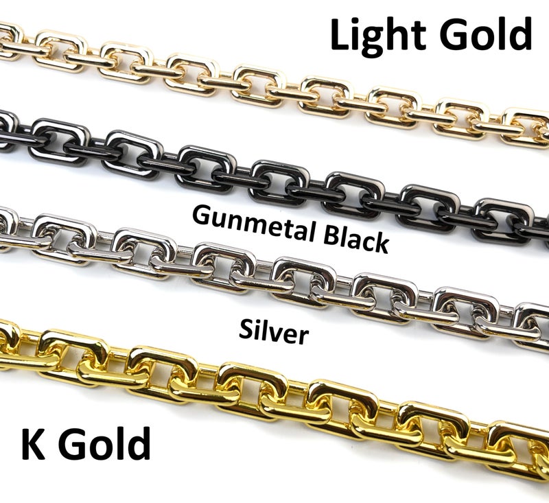 Versakits Heavy Chunky Link Chain Strap Purse Handbag Top Handle Shoulder Straps Accessories Decoration Chain Strap Extender Charms Replacement(8.26'' Metallic Black) - Image 3