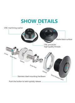 Y&D Quick Latch Hood Pins, Release Lock Bumper, Bumper Fastener Push Button Bonnet 1.25 inch Universal Aluminum Vehicle Pins Locking  - Image 4