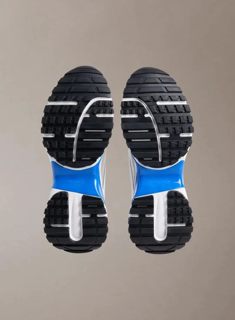 Calvin Klein White/Feather Grey/Lapis Blue Trailblazer — Mesh Mix Runner Trainers for Men | Best Price UAE
