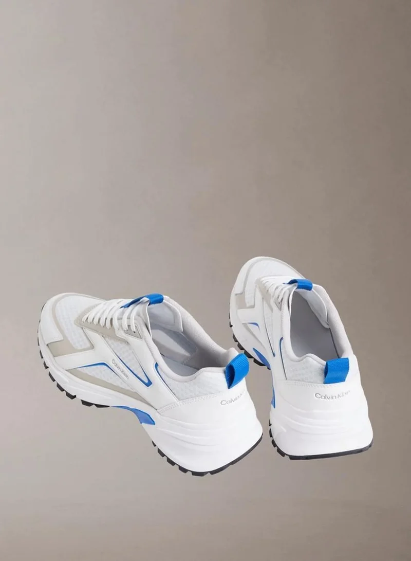 Calvin Klein White/Feather Grey/Lapis Blue Trailblazer — Mesh Mix Runner Trainers for Men | Best Price UAE