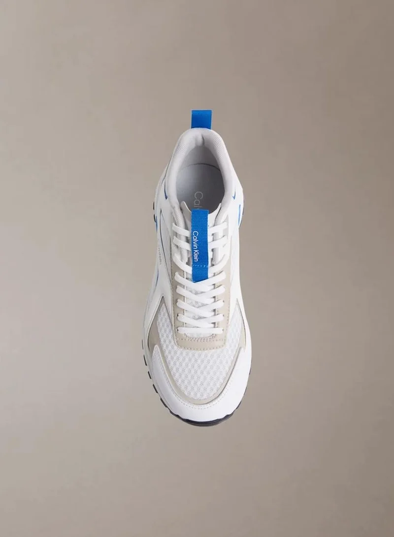 Calvin Klein White/Feather Grey/Lapis Blue Trailblazer — Mesh Mix Runner Trainers for Men | Best Price UAE