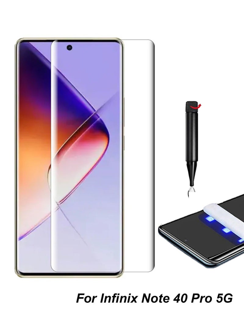 Generic - UV Liquid Glue Full Coverage Tempered Glass Screen Protector For Infinix Note 40 Pro 5G & Infinix Note 40 Pro+ Plus 5G - Clear - Image 1