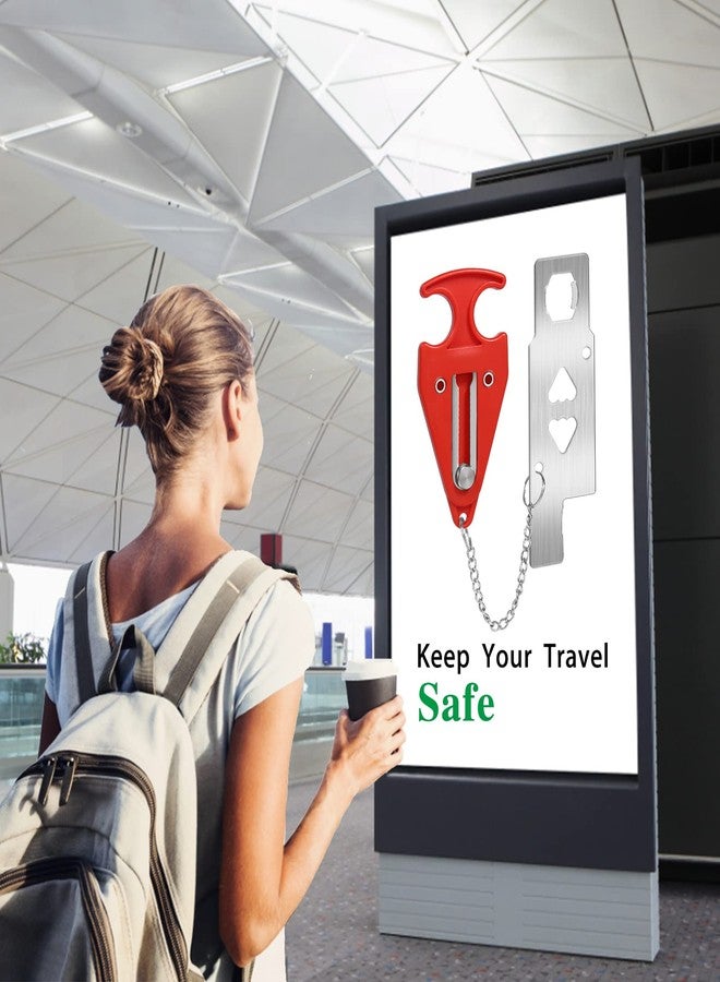 GINFH Portable Door Lock for Travel Door Lock Hotel Room Security Devices Apartment Jammer Additional Safety for Traveling Home College Upgrade (Red Combination) - Image 4