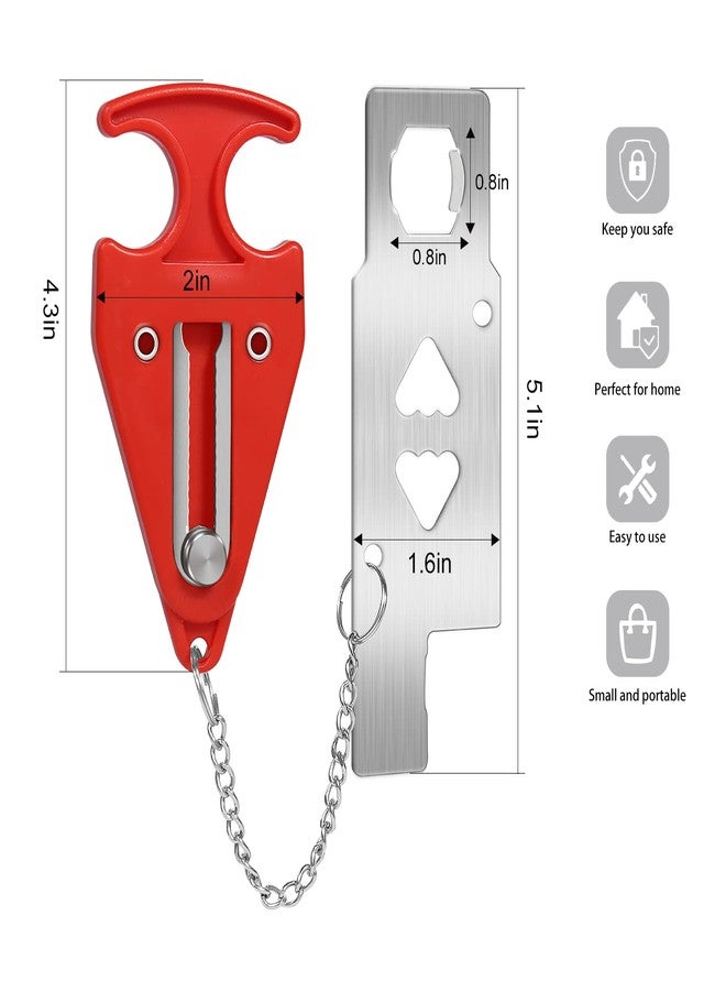 GINFH Portable Door Lock for Travel Door Lock Hotel Room Security Devices Apartment Jammer Additional Safety for Traveling Home College Upgrade (Red Combination) - Image 2