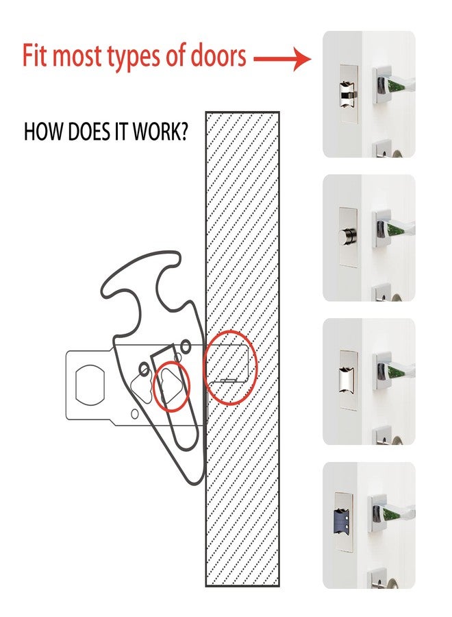 GINFH Portable Door Lock for Travel Door Lock Hotel Room Security Devices Apartment Jammer Additional Safety for Traveling Home College Upgrade (Red Combination) - Image 3