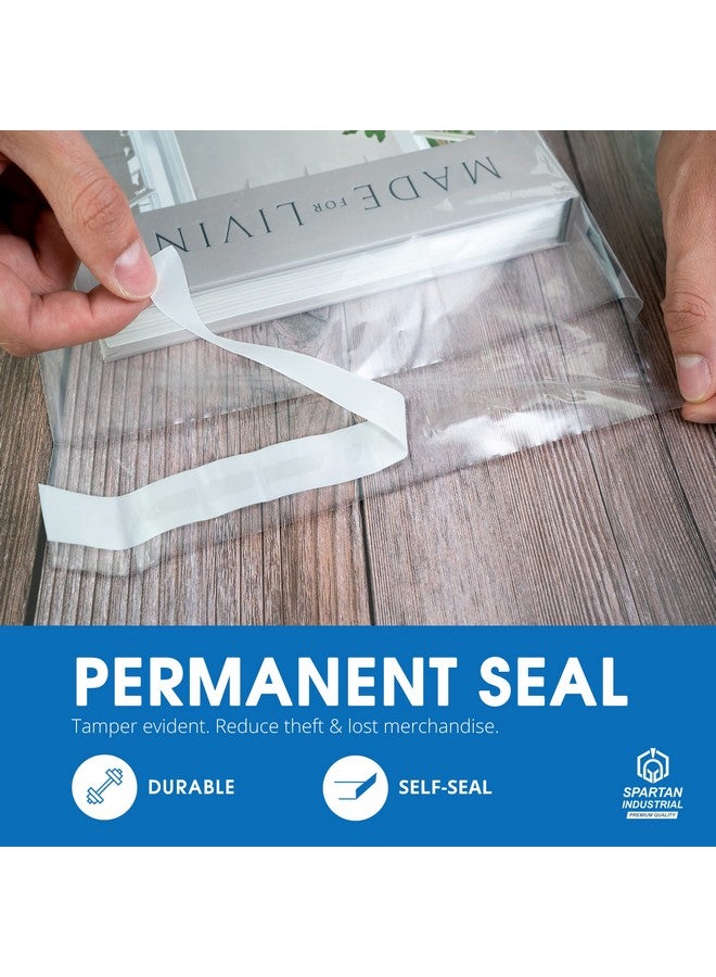 Spartan Industrial 6” X 9” (200 Count) Self Seal Clear Poly Bags With Suffocation Warning For Packaging Clothing And Fulfillment Permanent Adhesive - Image 4