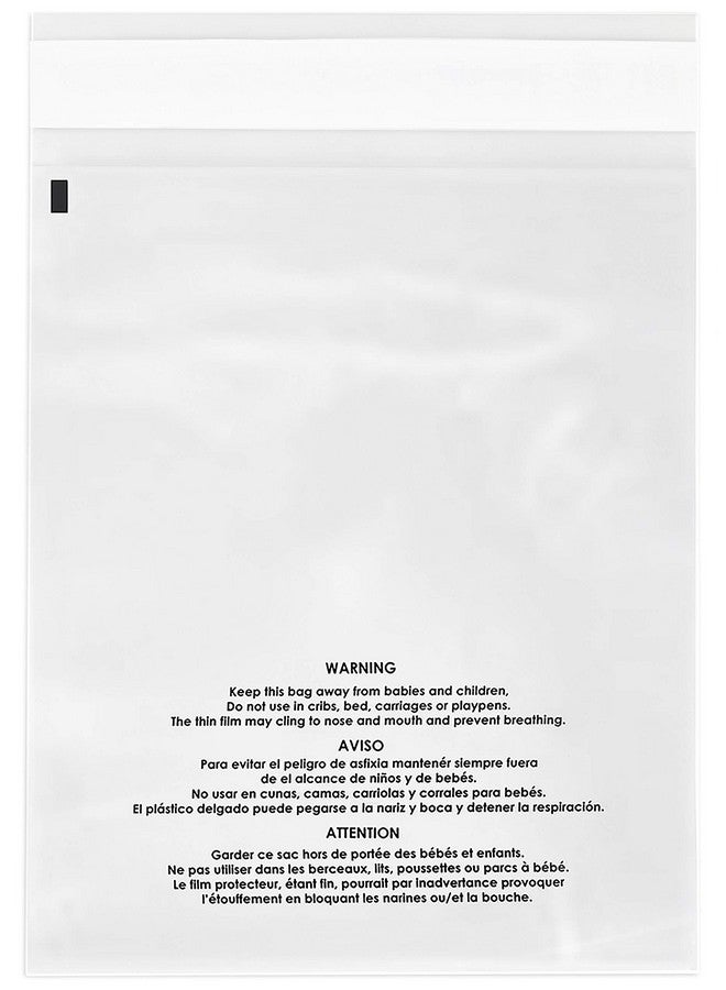 Spartan Industrial 6” X 9” (200 Count) Self Seal Clear Poly Bags With Suffocation Warning For Packaging Clothing And Fulfillment Permanent Adhesive - Image 1