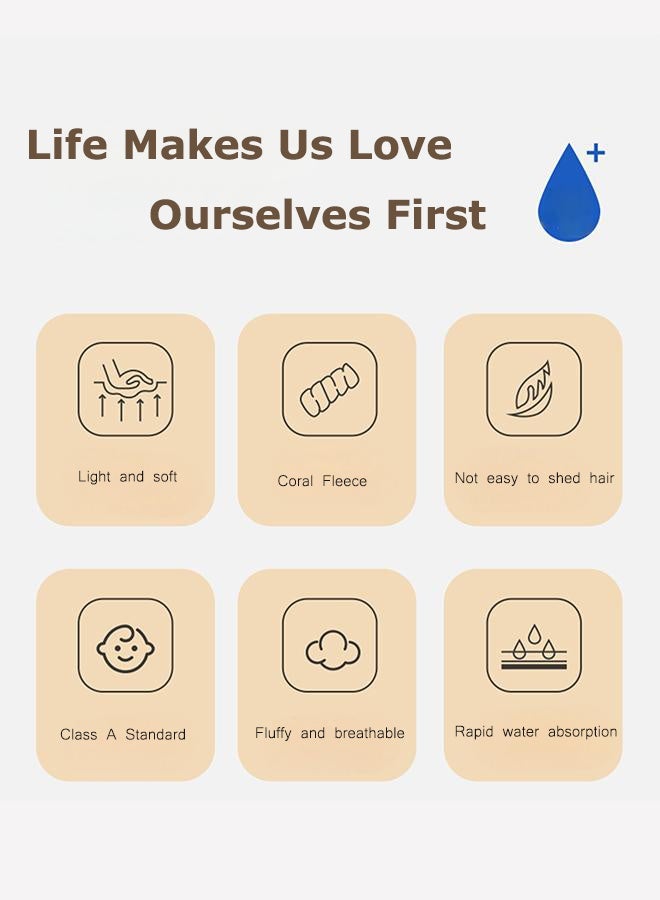 Striped Coral Fleece Bath Towels - Lint-Free Household Towels - Ultra Soft, Thickened, Super Absorbent, Lint-Free, Skin-Friendly For Home, Spa, And Gym, 4-Pack, Unisex - Image 2