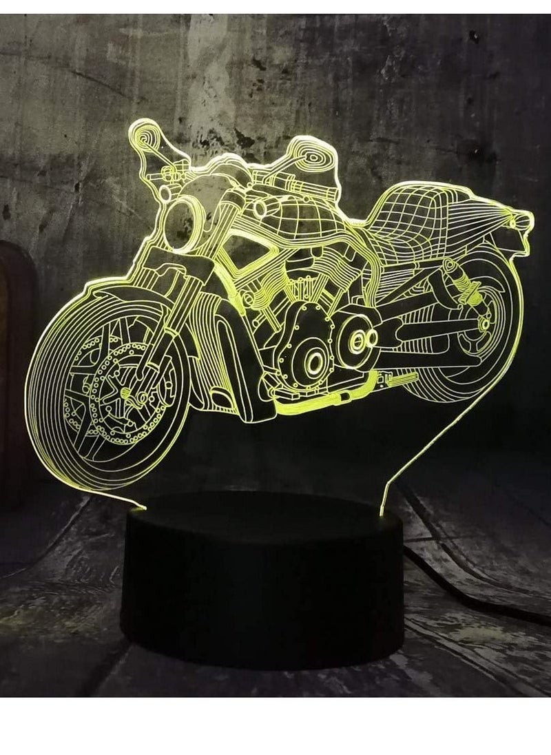 althiqahkey - Novelty Cool Motorcycle Motorbike Boy Toys LED USB Touch Table Desk Lamp Home Decor Gift LED Chil - Image 1