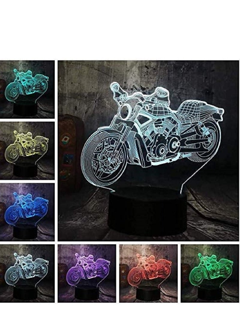 althiqahkey - Novelty Cool Motorcycle Motorbike Boy Toys LED USB Touch Table Desk Lamp Home Decor Gift LED Chil - Image 1
