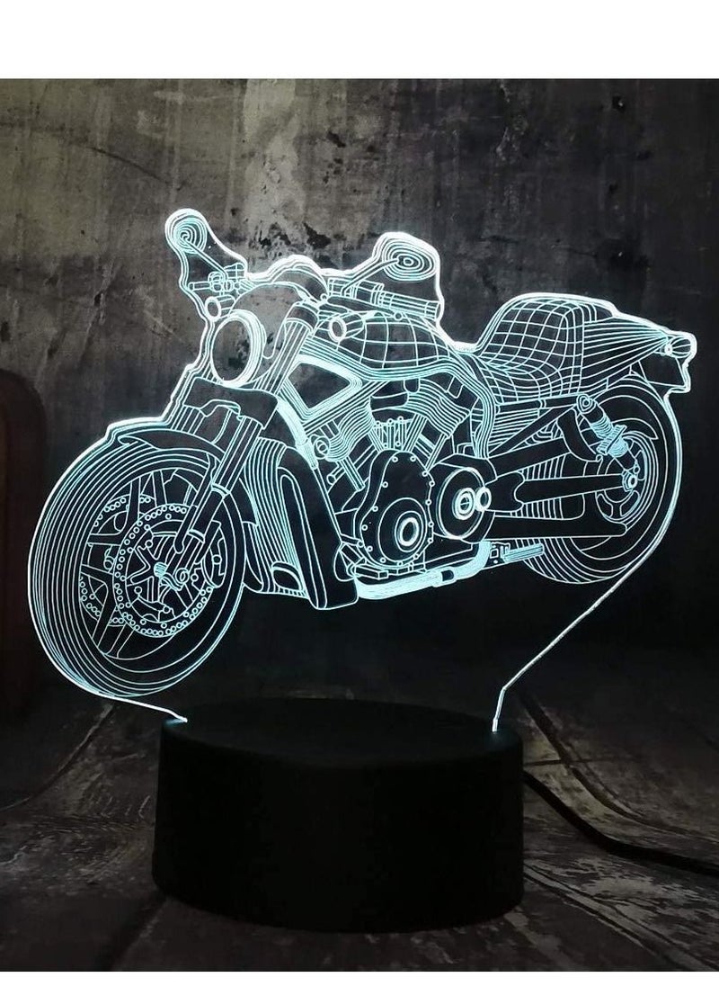 althiqahkey - Novelty Cool Motorcycle Motorbike Boy Toys LED USB Touch Table Desk Lamp Home Decor Gift LED Chil - Image 1