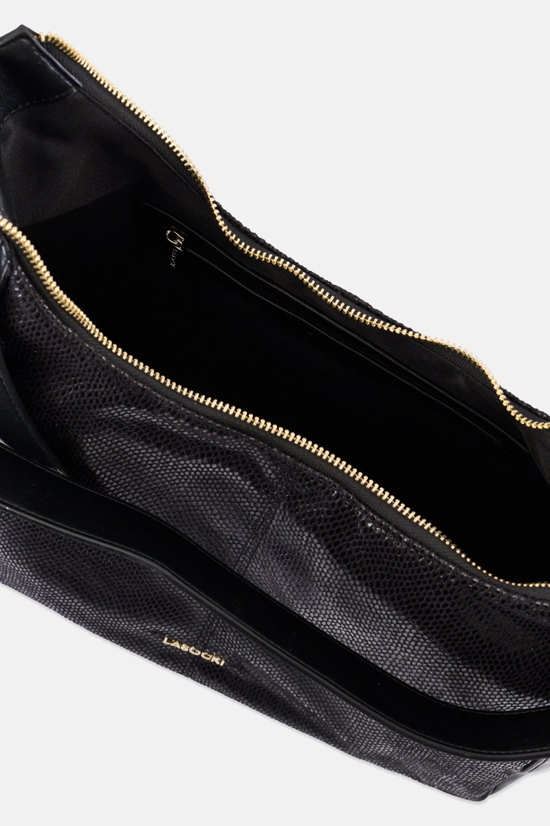 Lasocki Women Brand Logo Shoulder Bag, Black - Image 2