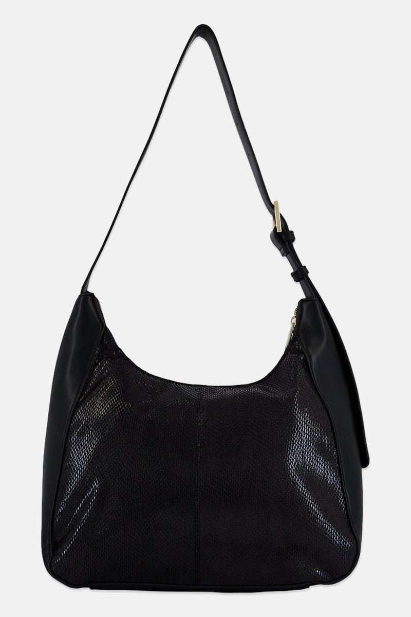 Lasocki Women Brand Logo Shoulder Bag, Black - Image 4