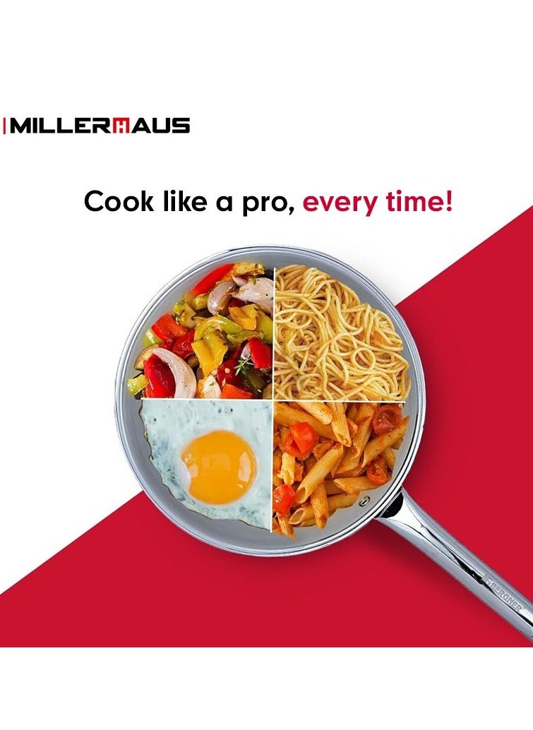 MILLERHAUS - Millerhaus Tri-Ply Frypan 22cm Stainless Steel - Image 1