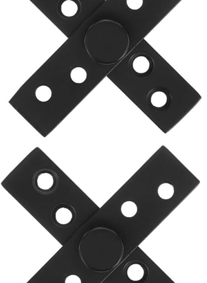 2pcs Heavy Duty Hidden Pivot Door Hinges Concealed Center Shaft Matte Black - Image 1