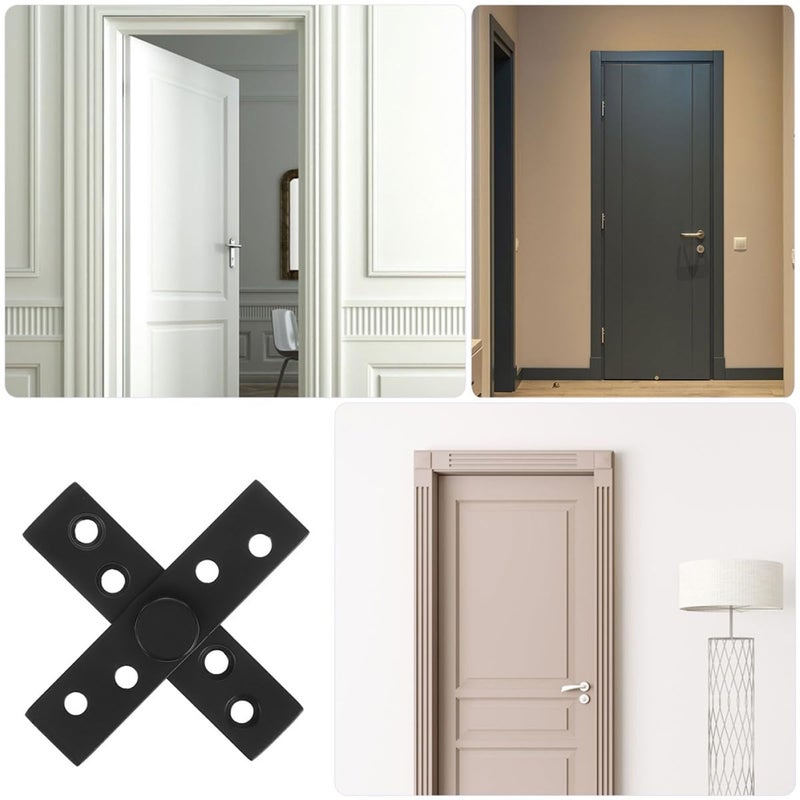 2pcs Heavy Duty Hidden Pivot Door Hinges Concealed Center Shaft Matte Black - Image 4
