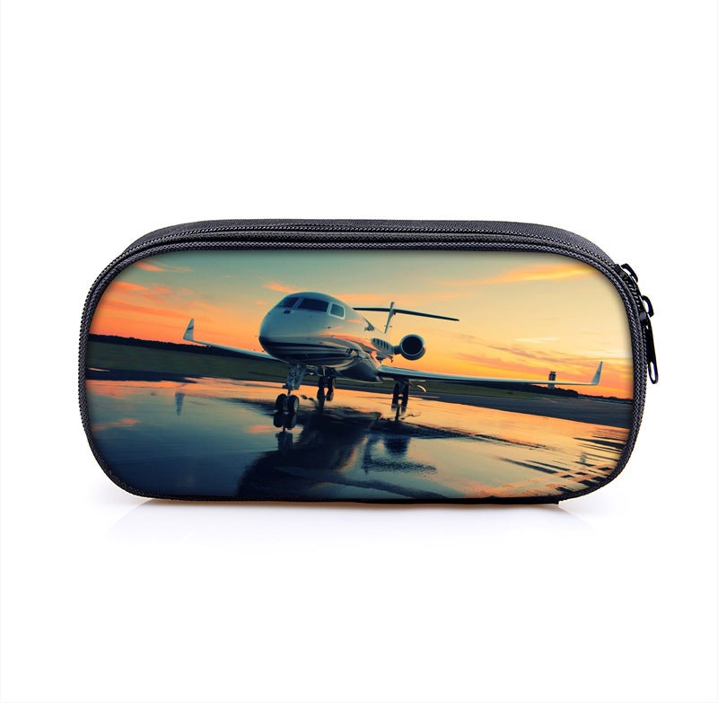 Pencil Bag Plane Pattern Handsome Cool Pencil Case Boys Children Primary School Students General Large Capacity Stationery Bag Manufacturers - Image 3