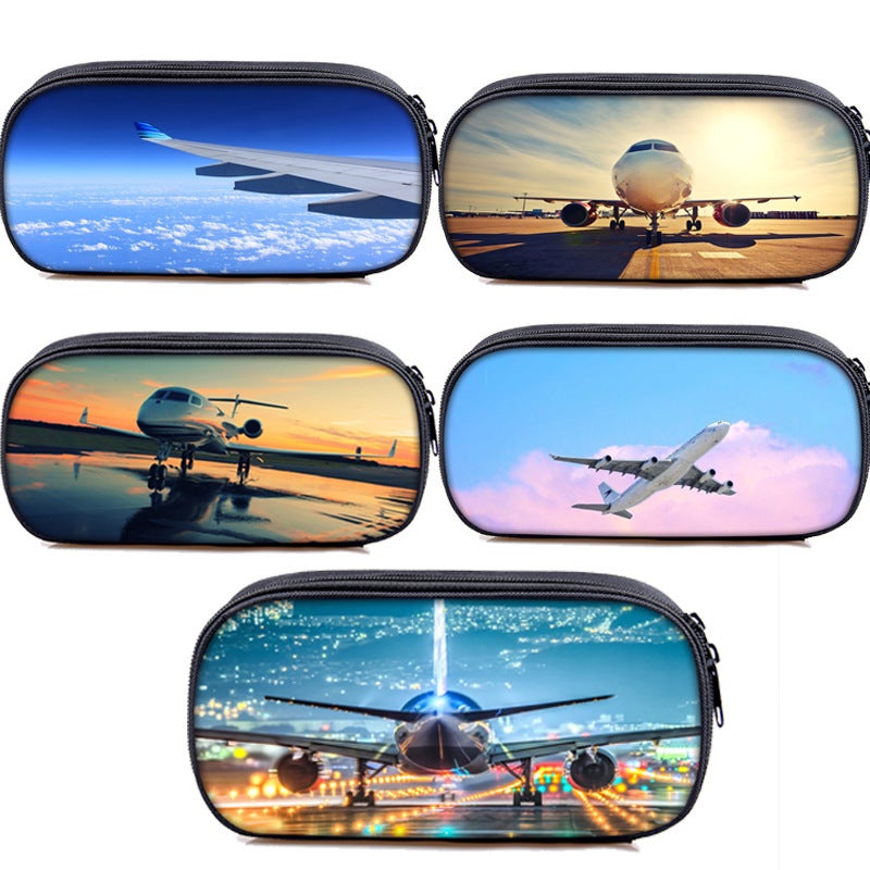 Pencil Bag Plane Pattern Handsome Cool Pencil Case Boys Children Primary School Students General Large Capacity Stationery Bag Manufacturers - Image 2