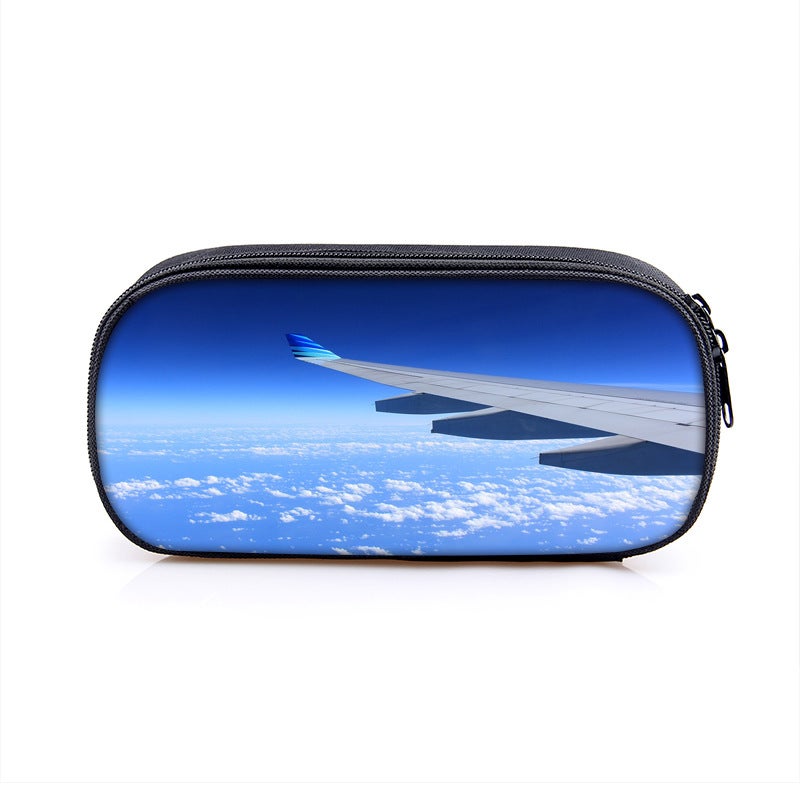 Pencil Bag Plane Pattern Handsome Cool Pencil Case Boys Children Primary School Students General Large Capacity Stationery Bag Manufacturers - Image 4