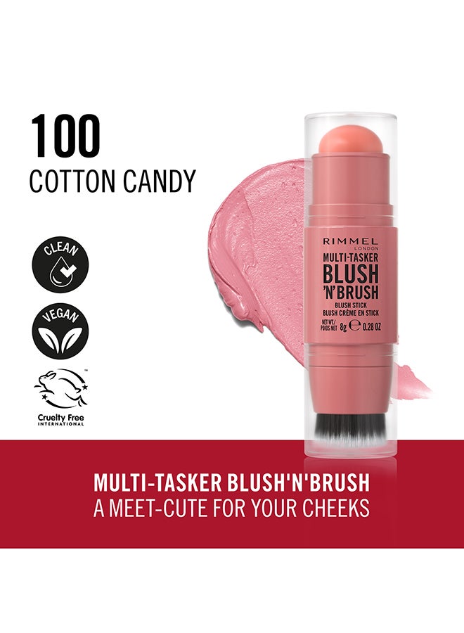 RIMMEL LONDON Multi-Tasker Blush'N'Brush Stick - Cotton Candy, 8g - Image 2