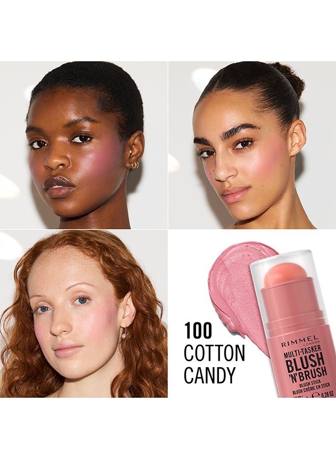 RIMMEL LONDON Multi-Tasker Blush'N'Brush Stick - Cotton Candy, 8g - Image 4
