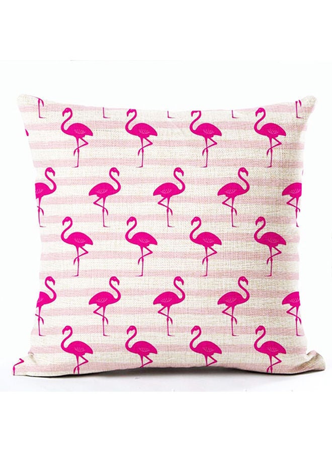 NIBEMINENT Flamingo Pattern Decorative Cushion Cover Multicolour 45x45centimeter