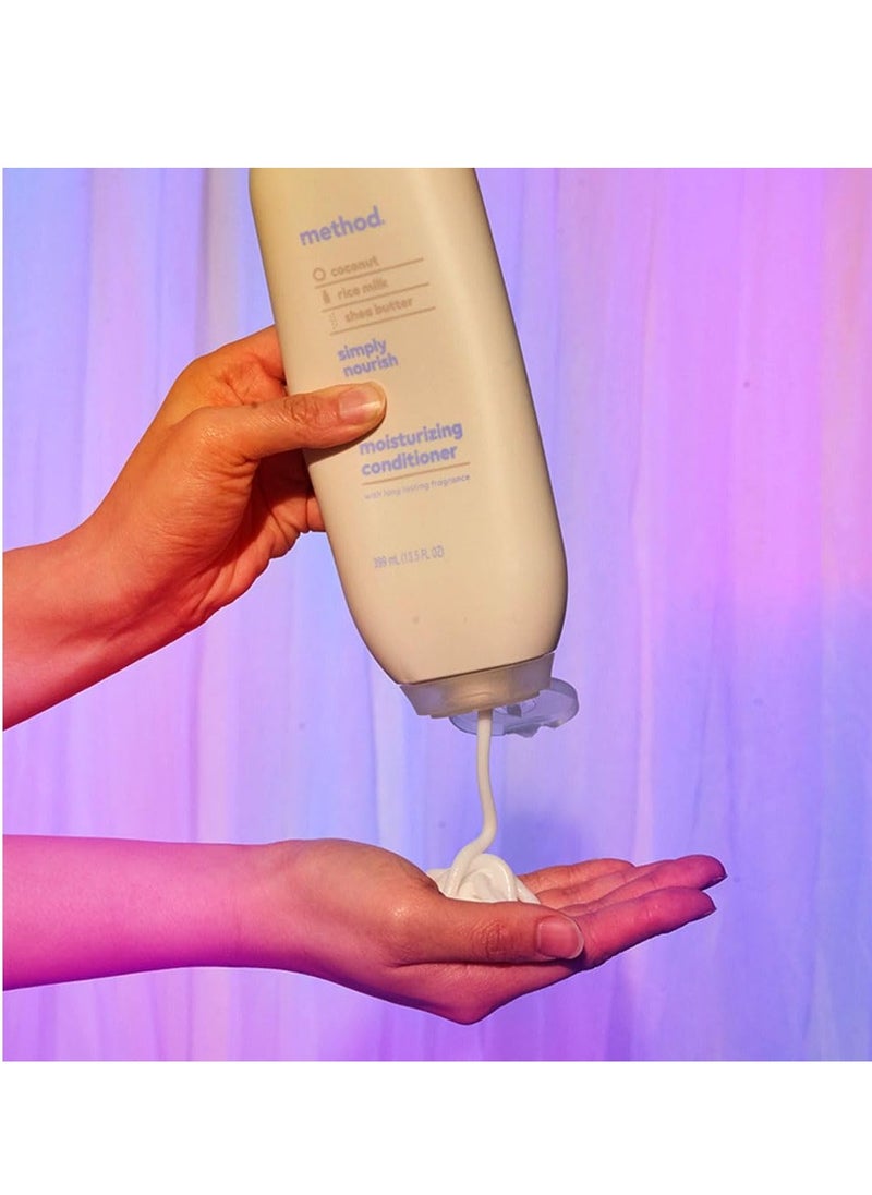 Method Moisturizing Conditioner, Simply Nourish with Shea Butter, Coconut, and Rice Milk Scent Notes, Paraben and Sulfate Free, 13.5 oz (Pack of 1)