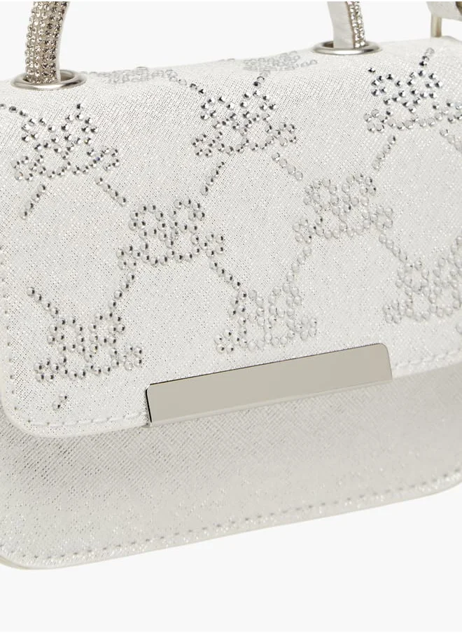 باربي Girls Embellished Crossbody Bag with Adjustable Strap and Flap Closure