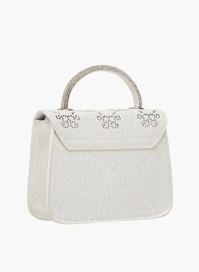 باربي Girls Embellished Crossbody Bag with Adjustable Strap and Flap Closure