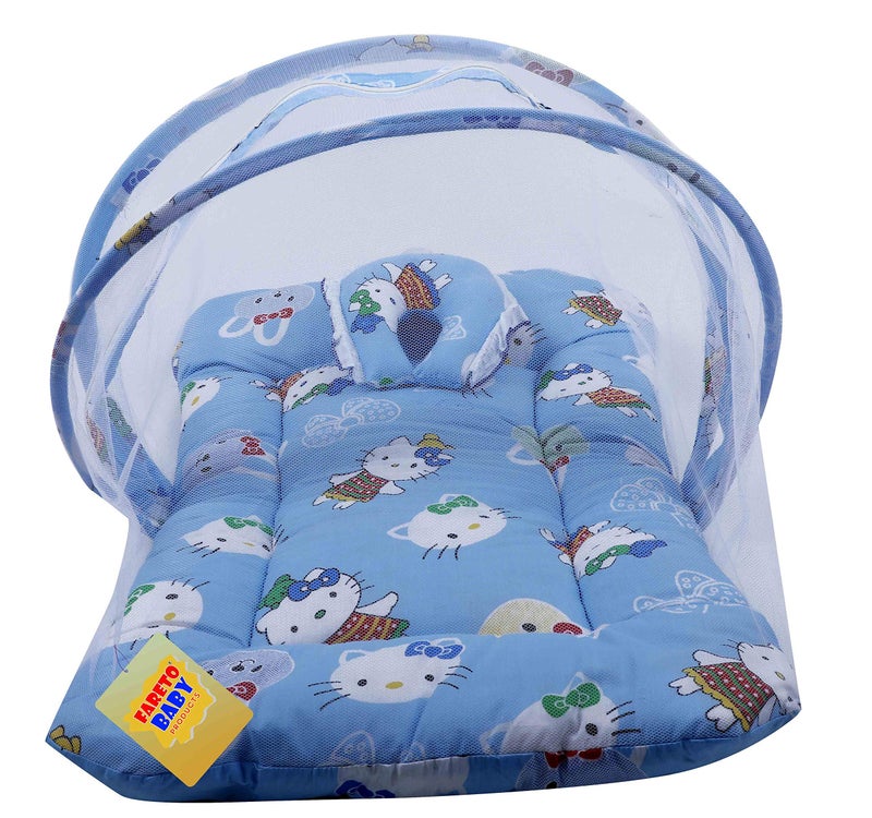Fareto New Born Baby Combo of 1 Mosquito Net Bed & 8 Baby Jhabla with 8 Nappies(0-6 Months) PID- Blue - Image 4
