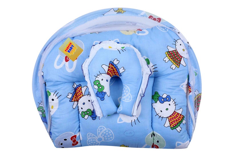 Fareto New Born Baby Combo of 1 Mosquito Net Bed & 8 Baby Jhabla with 8 Nappies(0-6 Months) PID- Blue - Image 3