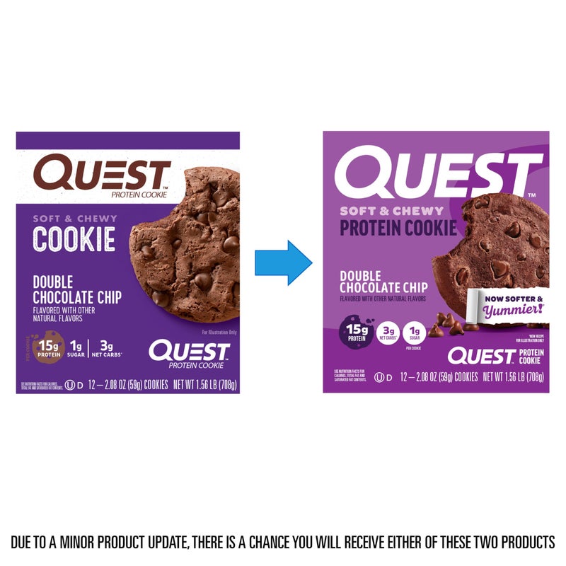 Quest Nutrition Quest Soft & Chewy Protein Cookie - Double Chocolate Chip (12 Cookies) - Image 2