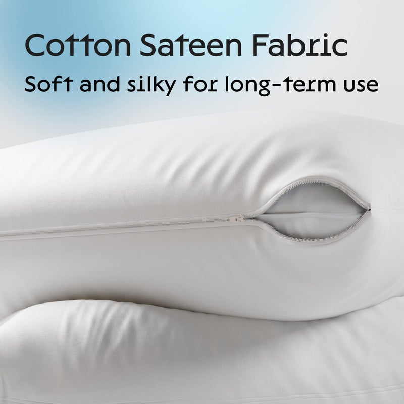Niagara Sleep Soluti Niagara 4 Pack Standard Pillow Protectors with Zipper  Premium Cotton Sateen Blend Tight Weave Lab Tested Non Noisy Zip Covers Breathable Non Crinky (20x26 Inches)  - Image 3