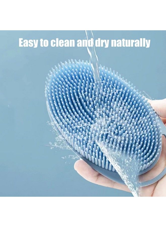 MR LION Silicone Body Brush Exfoliating Body Scrubber Silicone Body Scrubber Loofah Silicone Bath Brush Soft Exfoliating Body Bath Shower Scrubber Brush For Kids And Adults All Kinds Of Skin (Blue) - Image 4