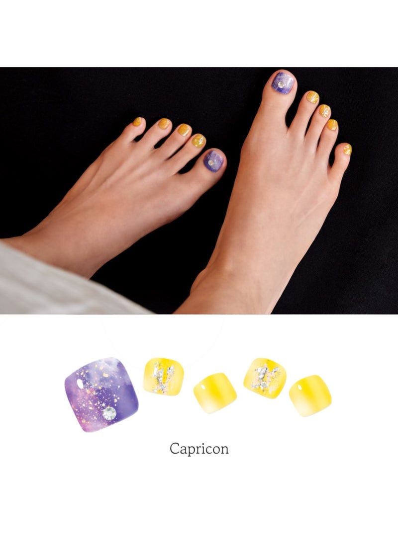 FOLARIS Capricorn Korean 35 Pieces of Nail Art with Genuine Swarovski Crystals – Elegant, Long-Lasting Pedicure - Image 2